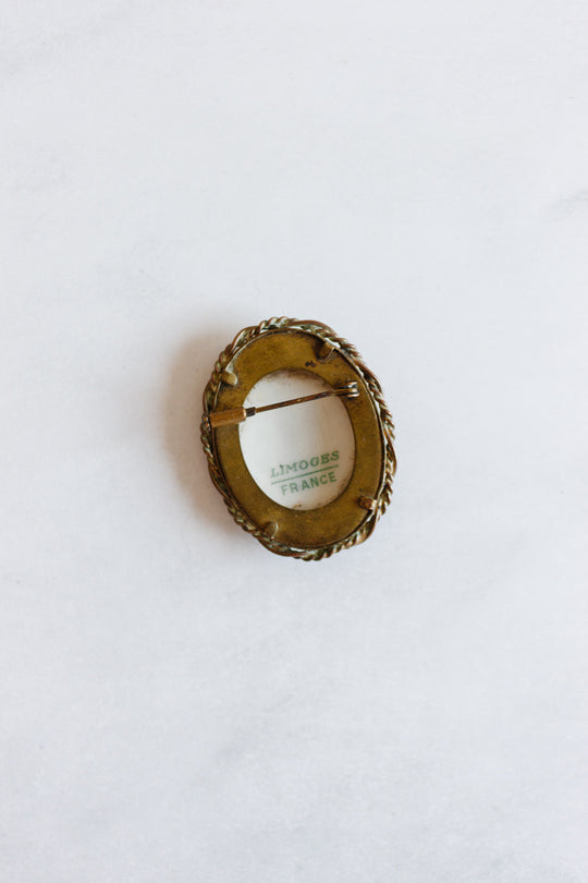 art nouveau french limoges porcelain brooch
