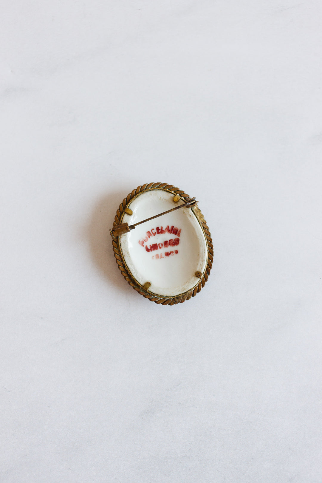 art nouveau french limoges porcelain brooch