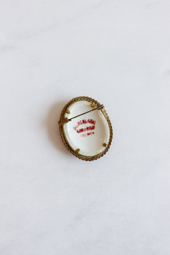 art nouveau french limoges porcelain brooch
