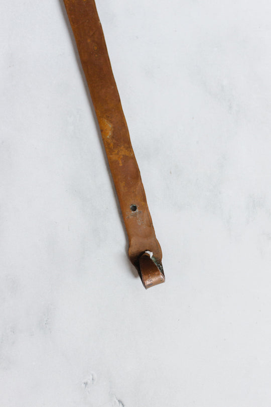 pair of antique French extra large hand forged copper utensils