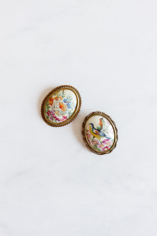 art nouveau french limoges porcelain brooch