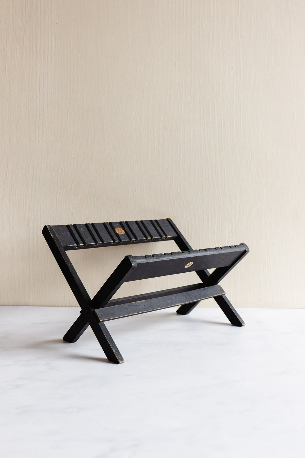 rare turn of the century French Napoleon III ebonized wood dish rack