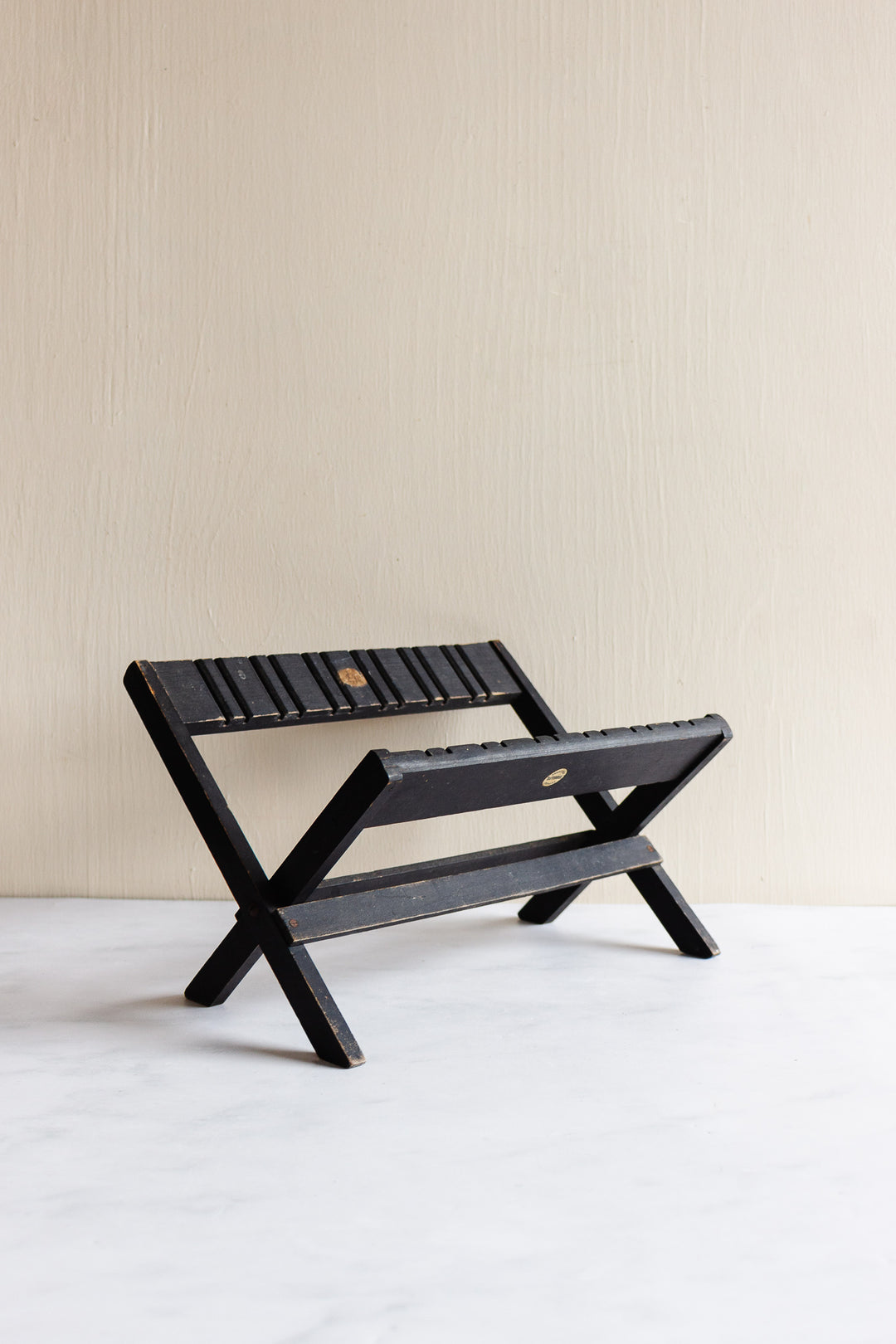 rare turn of the century French Napoleon III ebonized wood dish rack