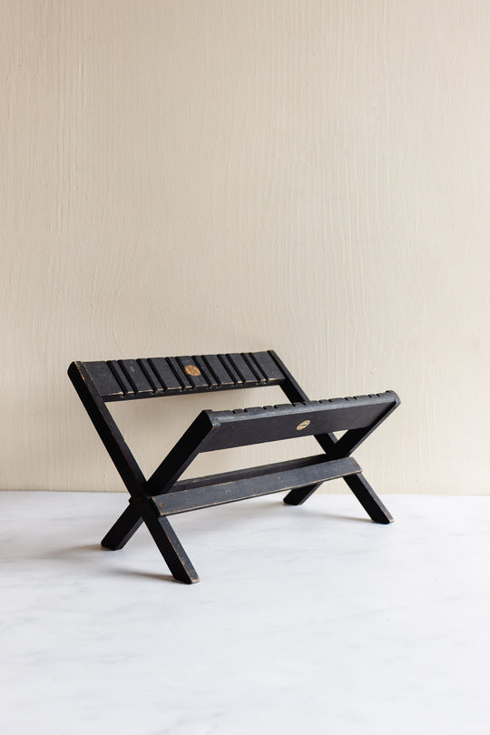 rare turn of the century French Napoleon III ebonized wood dish rack