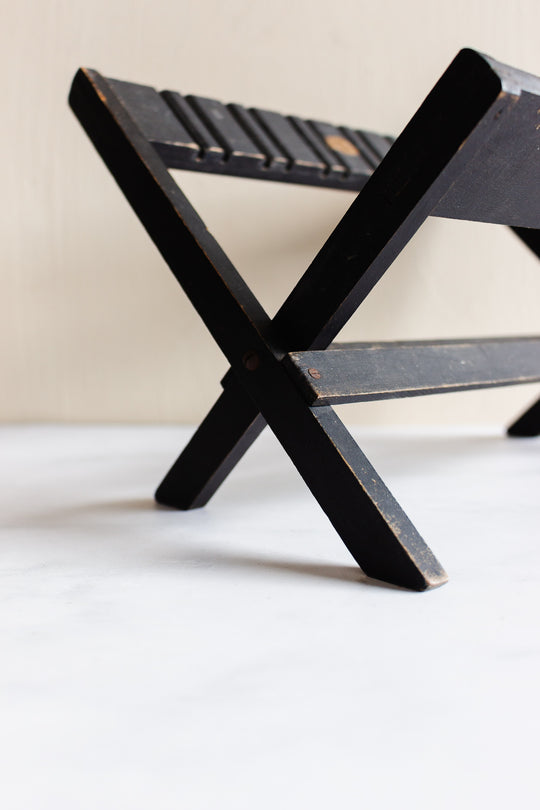 rare turn of the century French Napoleon III ebonized wood dish rack