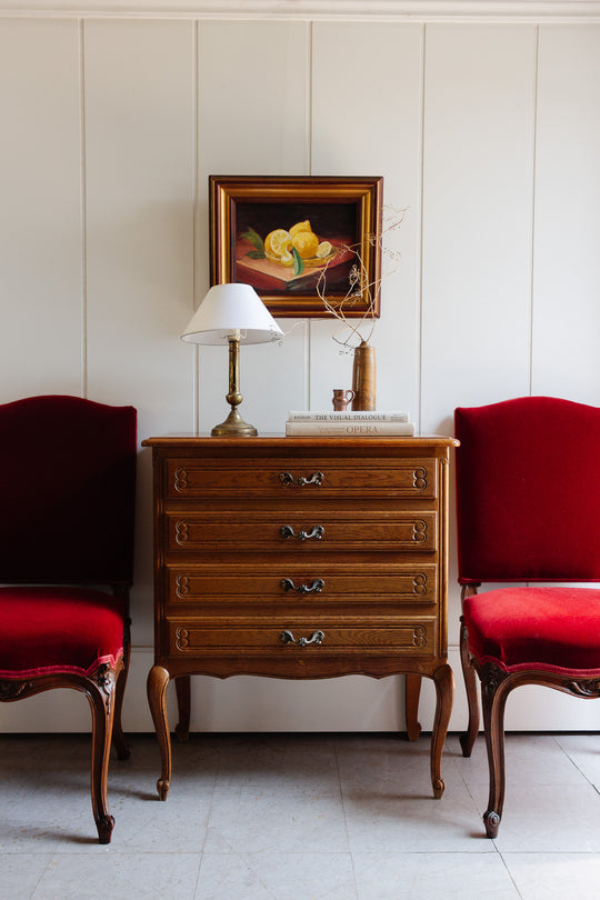 vintage french louis xiv oak chest of drawers