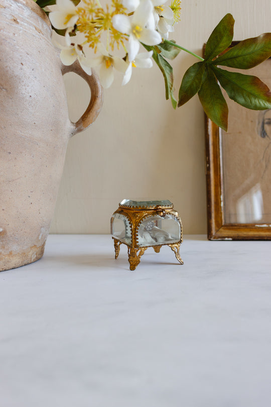 antique french brass and ormolu bijoux casket