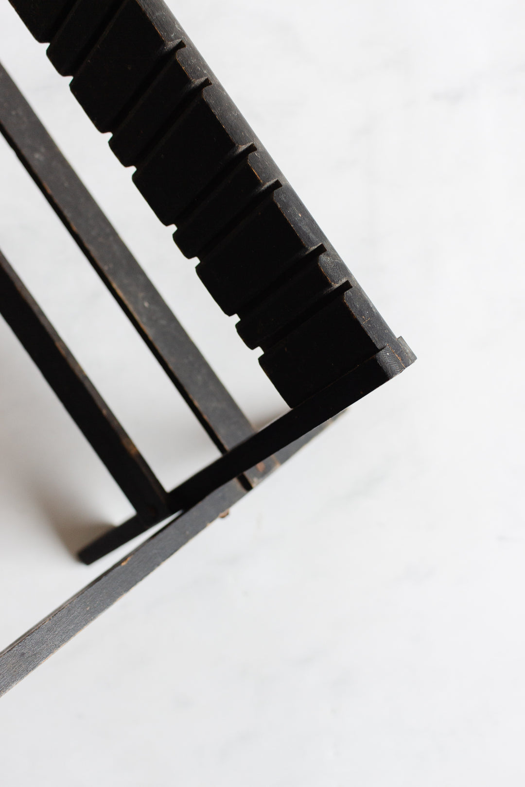 rare turn of the century French Napoleon III ebonized wood dish rack