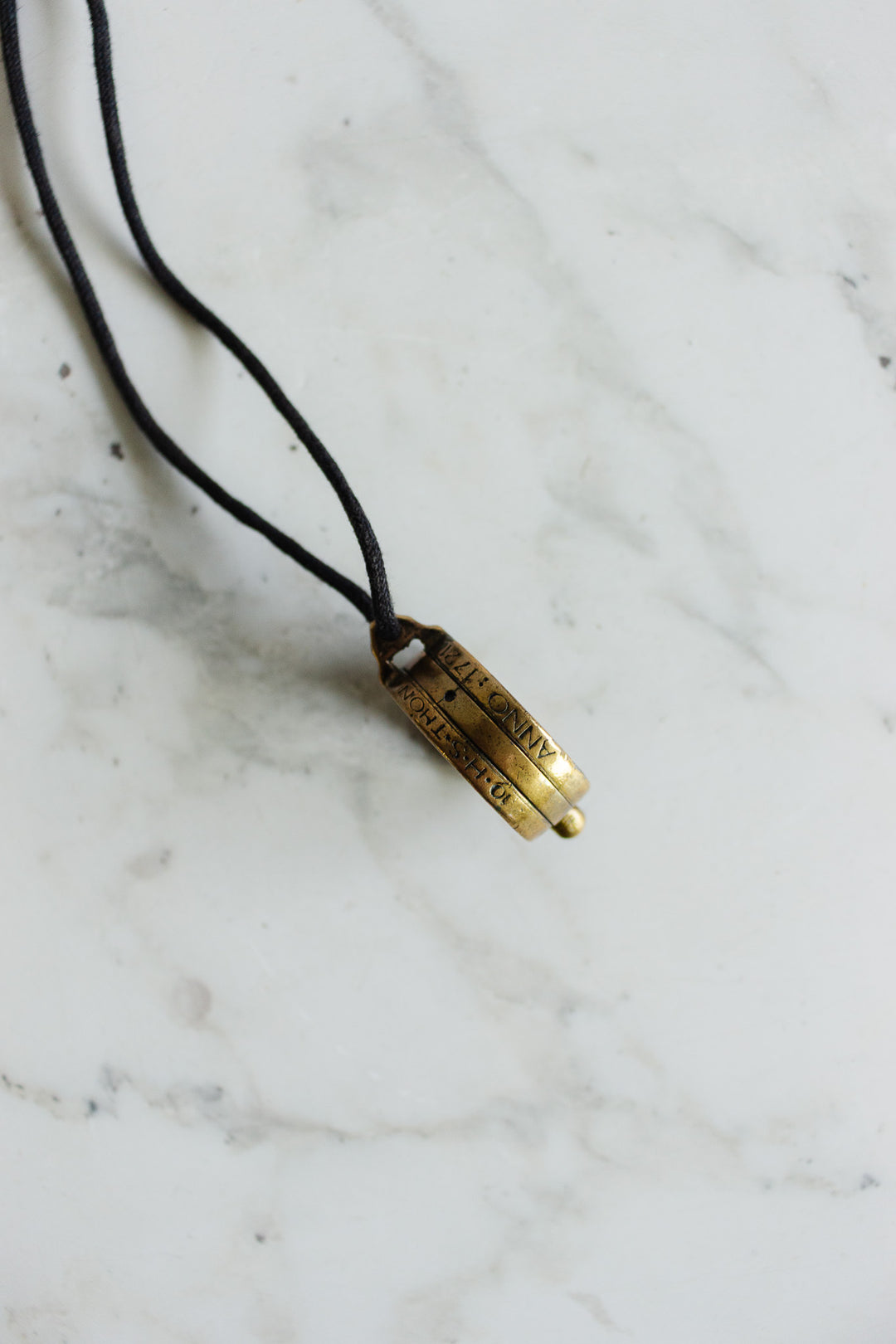 rare vintage french brass sundial ring