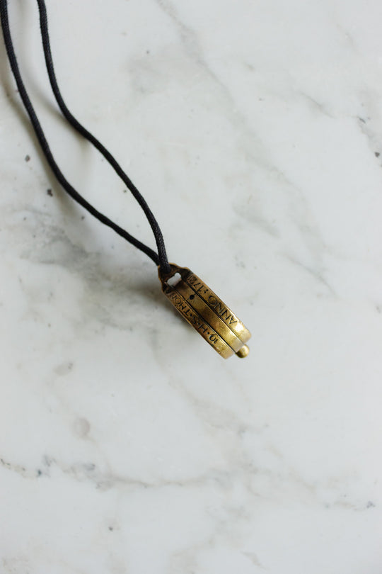 rare vintage french brass sundial ring