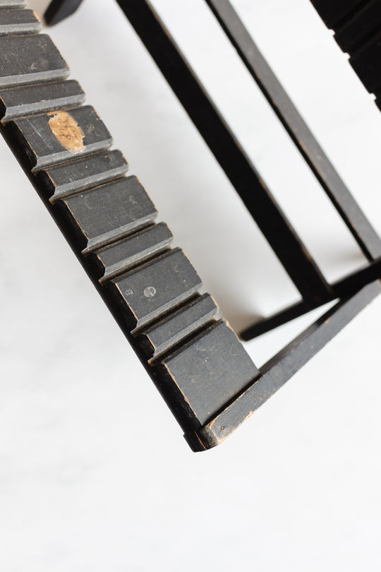 rare turn of the century French Napoleon III ebonized wood dish rack