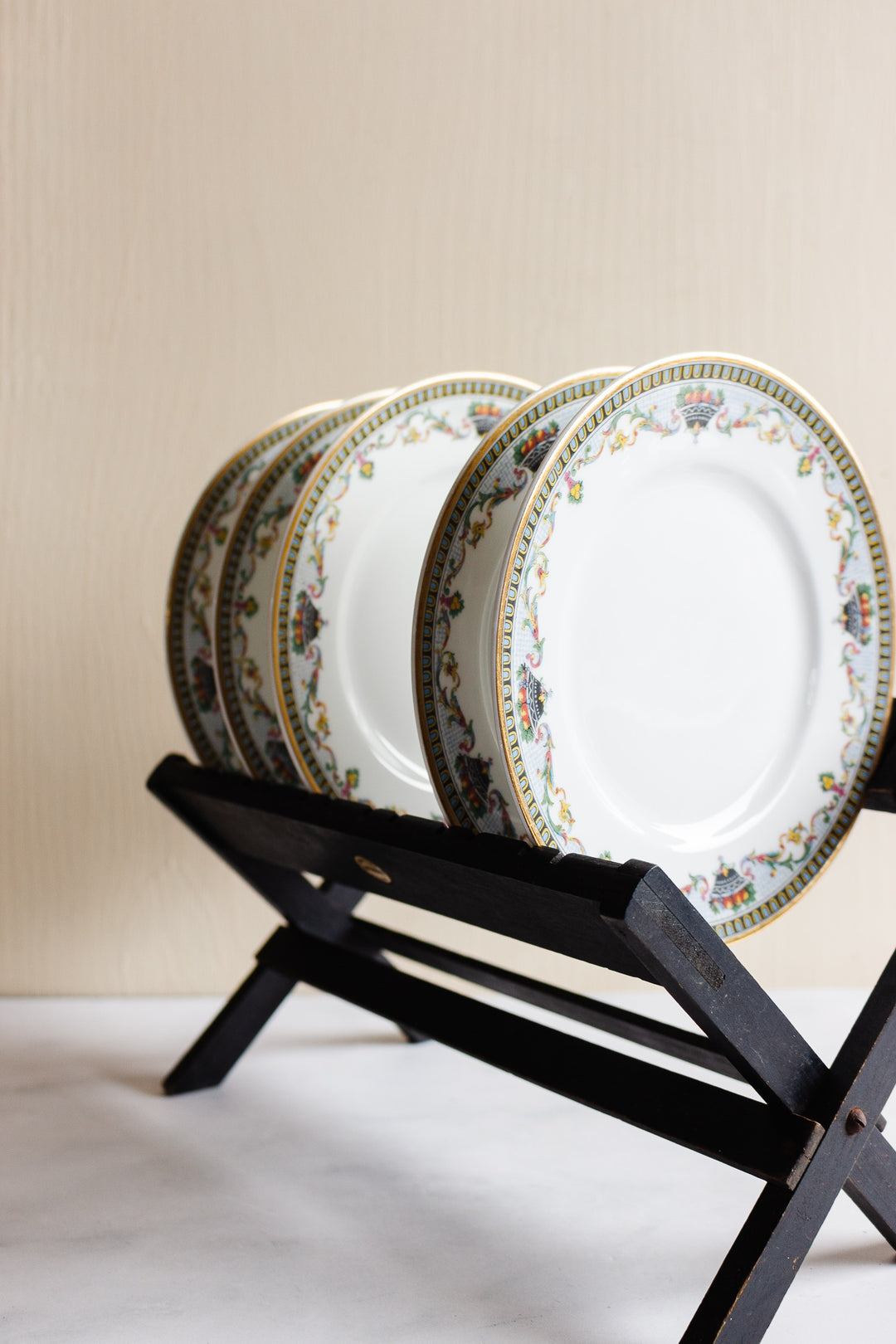 rare turn of the century French Napoleon III ebonized wood dish rack