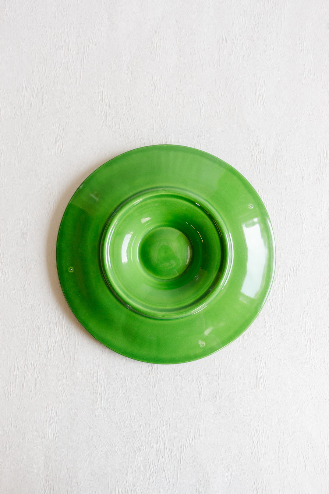 vintage french green oyster plates, set of 3