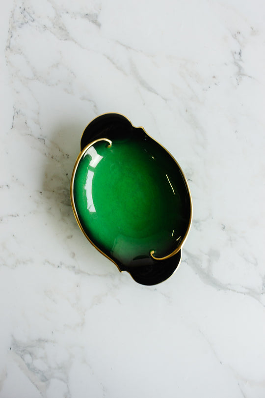 vintage carltonware "vert royale" green and black dish