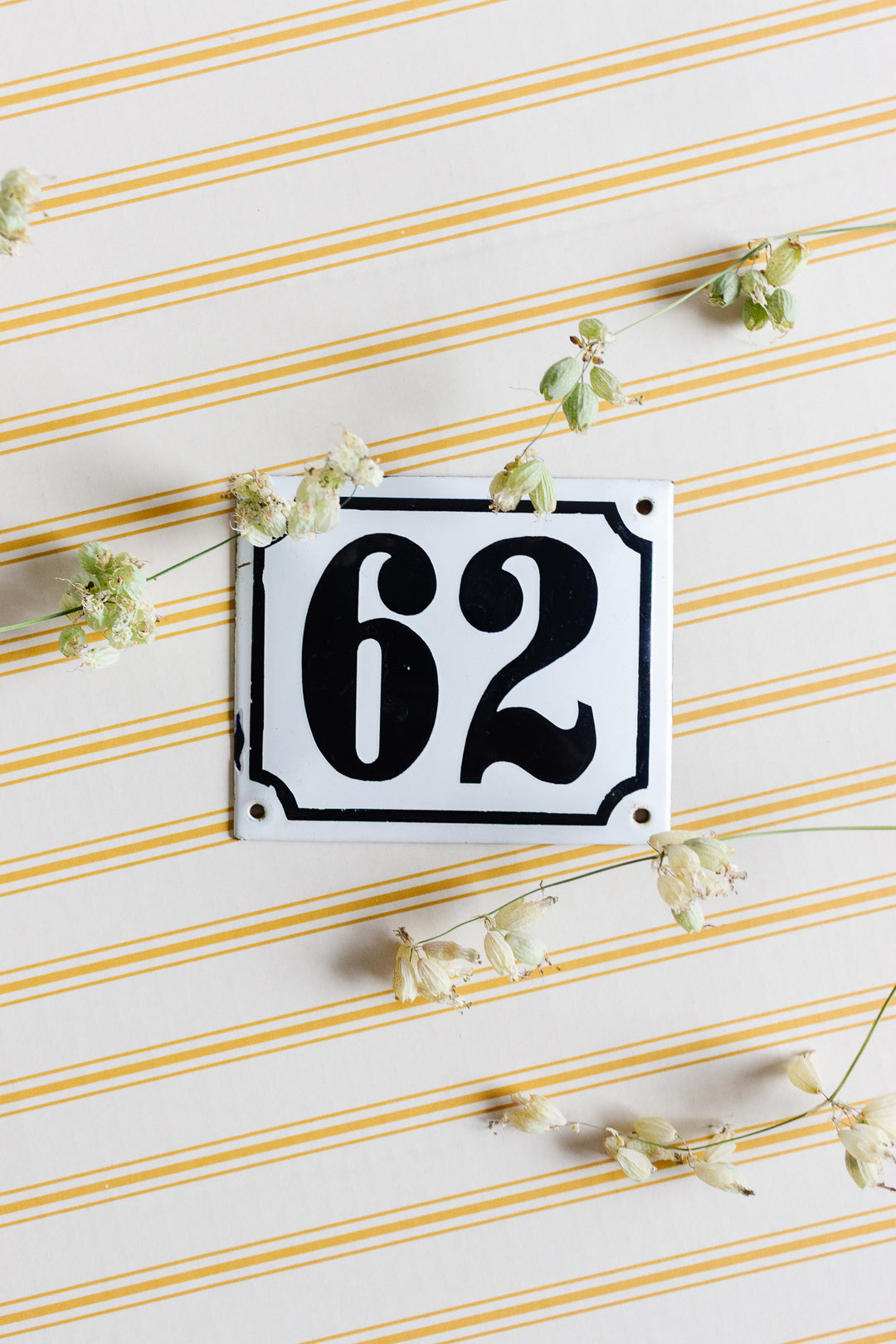 antique french enamel house number plaque