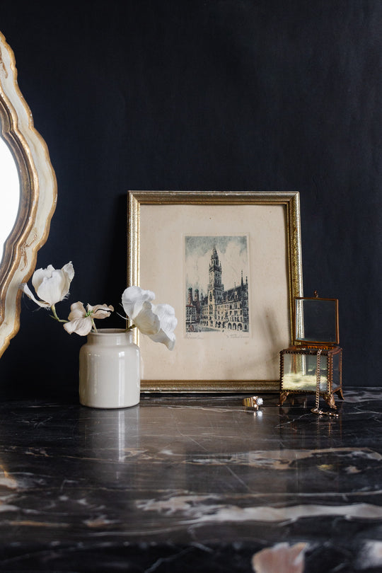 antique german etching münchen