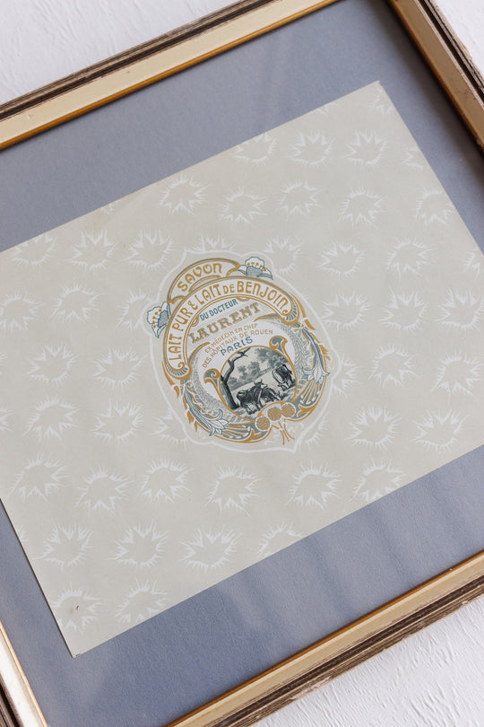 antique french framed "étiquette de savon" ii