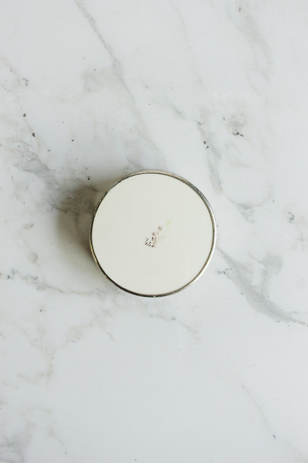 rare antique french polychrome porcelain "sous bouteille" with reticulated metal surround