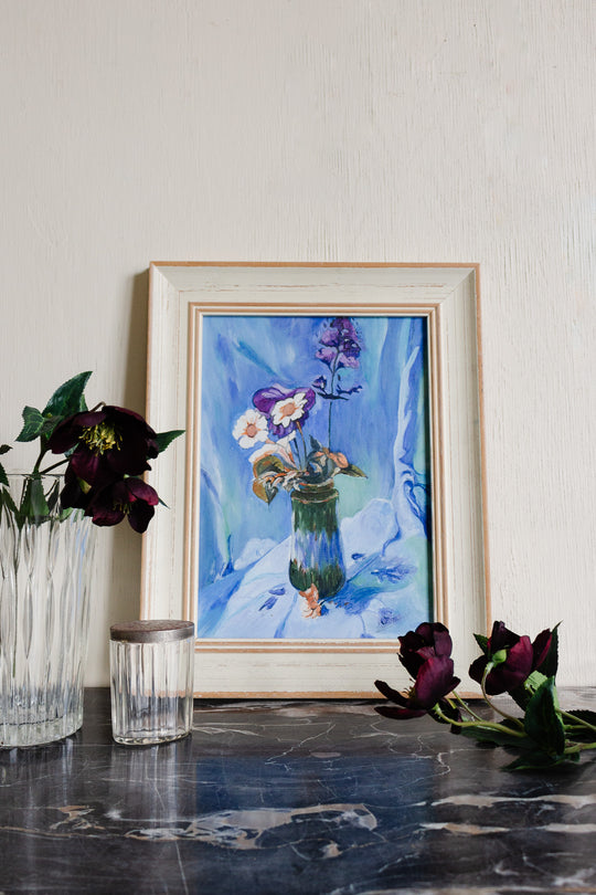 l'ombre du vase et fleurs