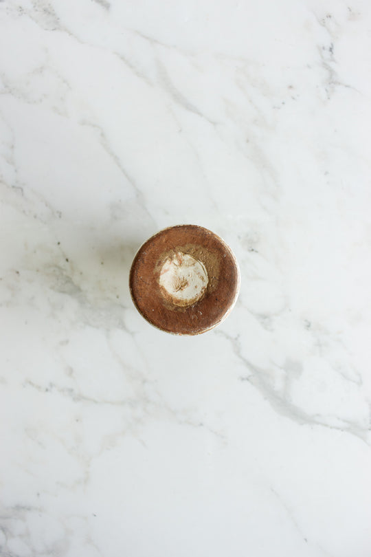 antique french stoneware blue and white vessel