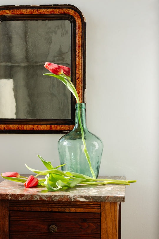 antique french hand blown demijohn