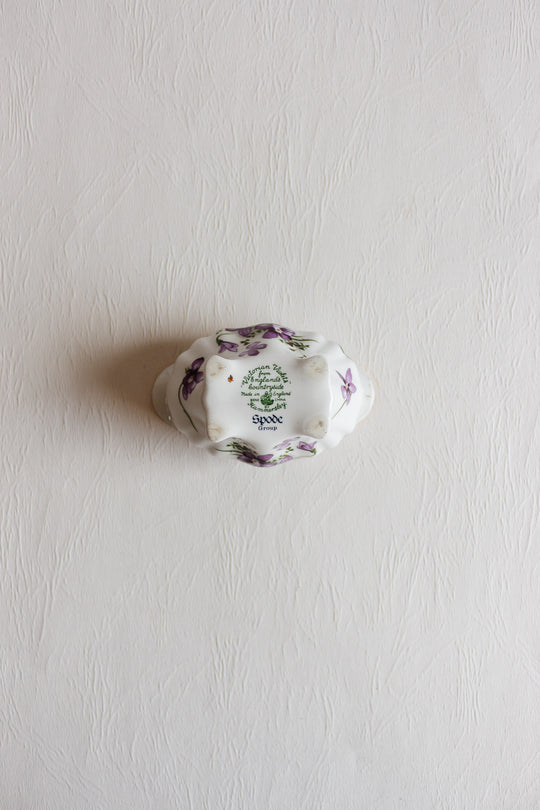 vintage english toothpick holder in "victorian violets" by Hammersley