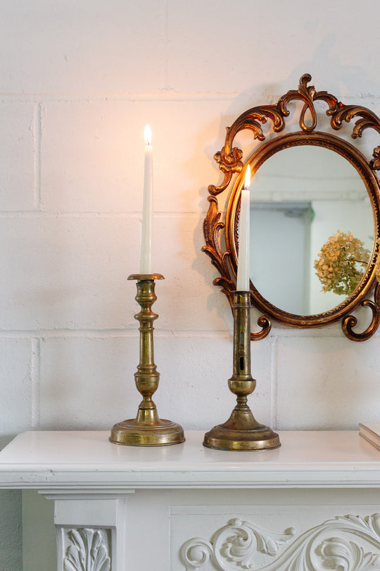 extra large vintage french brass candlestick