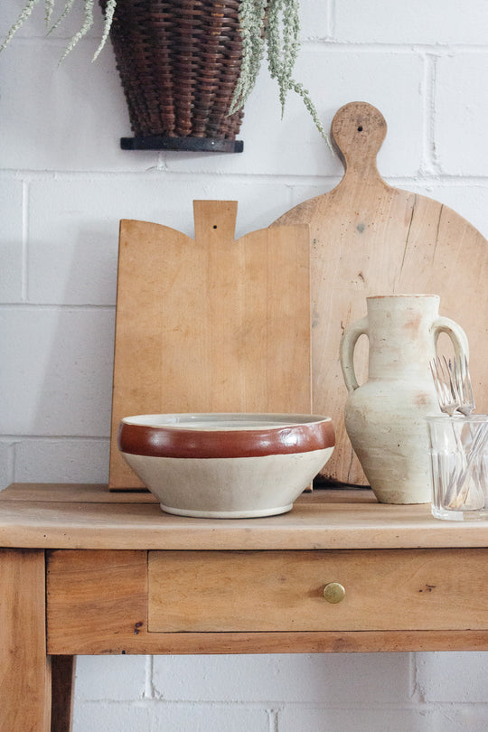 vintage french digoin stoneware bowls, set of 3