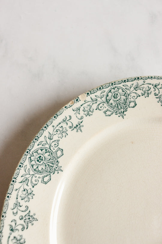 antique french transferware plates,  set of 5