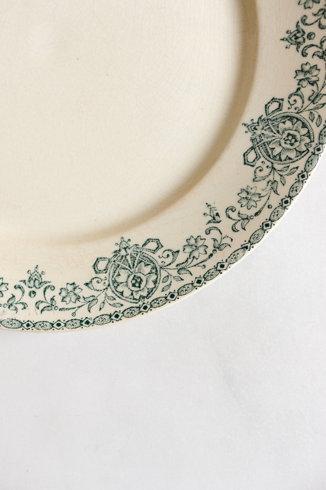 antique french transferware plates,  set of 5