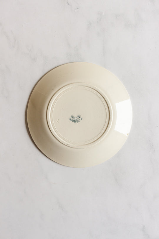 antique french transferware plates,  set of 5