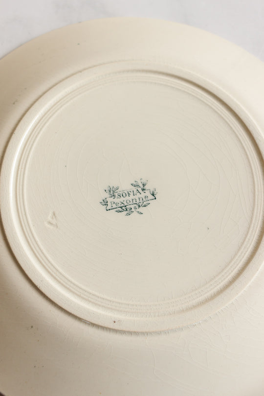 antique french transferware plates,  set of 5