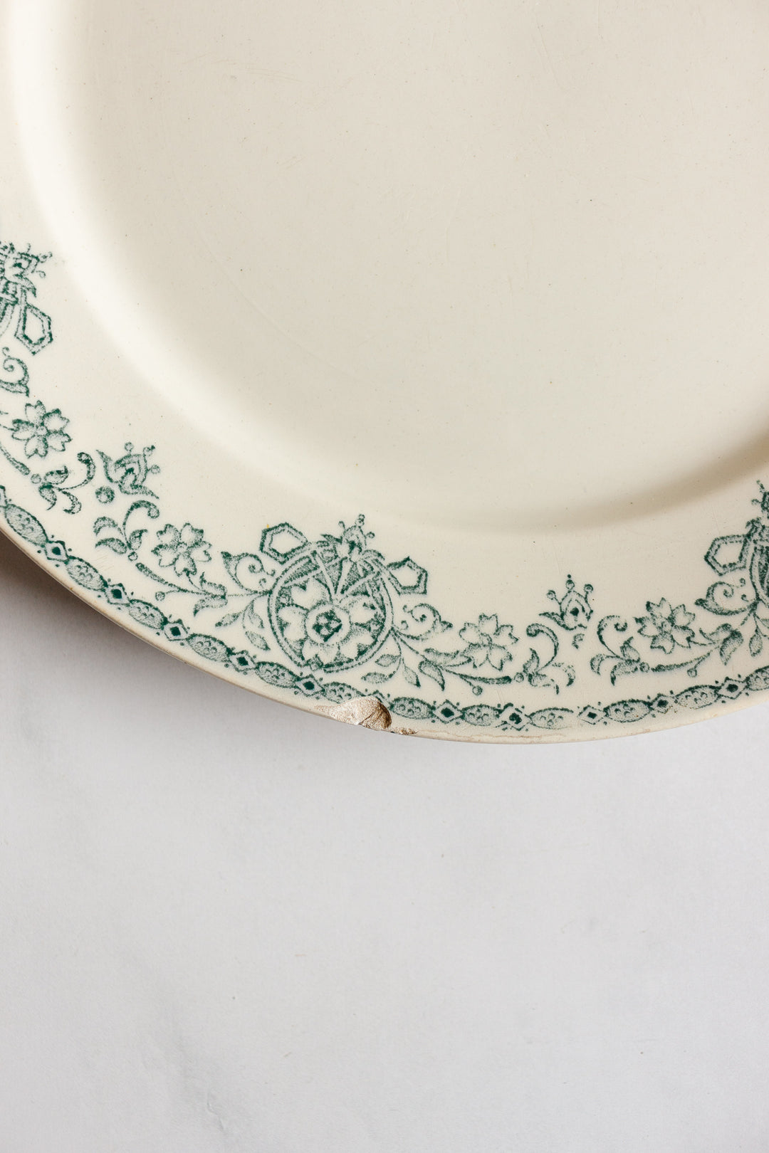 antique french transferware plates,  set of 5