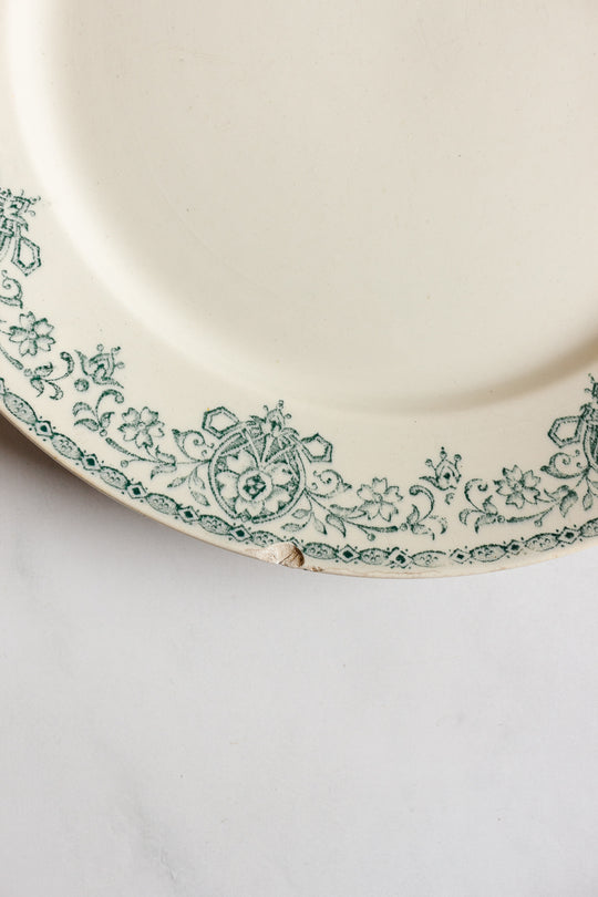 antique french transferware plates,  set of 5