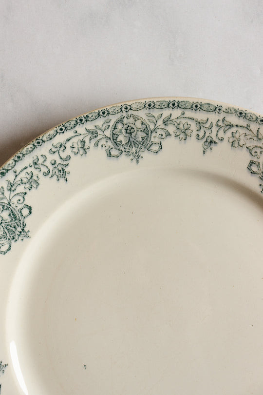 antique french transferware plates,  set of 5