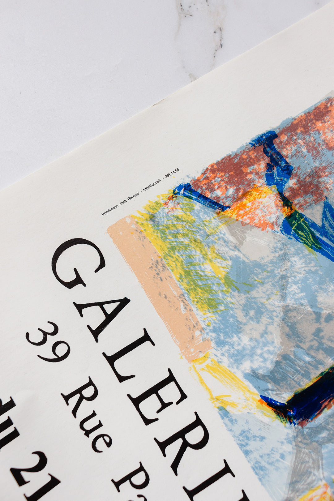 Lauzero vintage french exhibition poster at the galerie jouvene