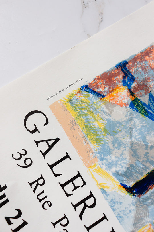 Lauzero vintage french exhibition poster at the galerie jouvene