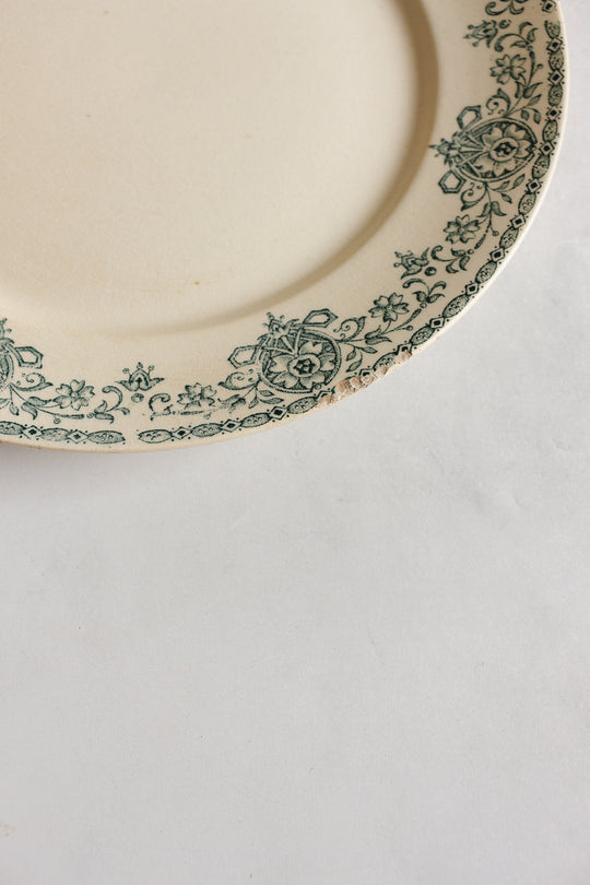 antique french transferware plates,  set of 5