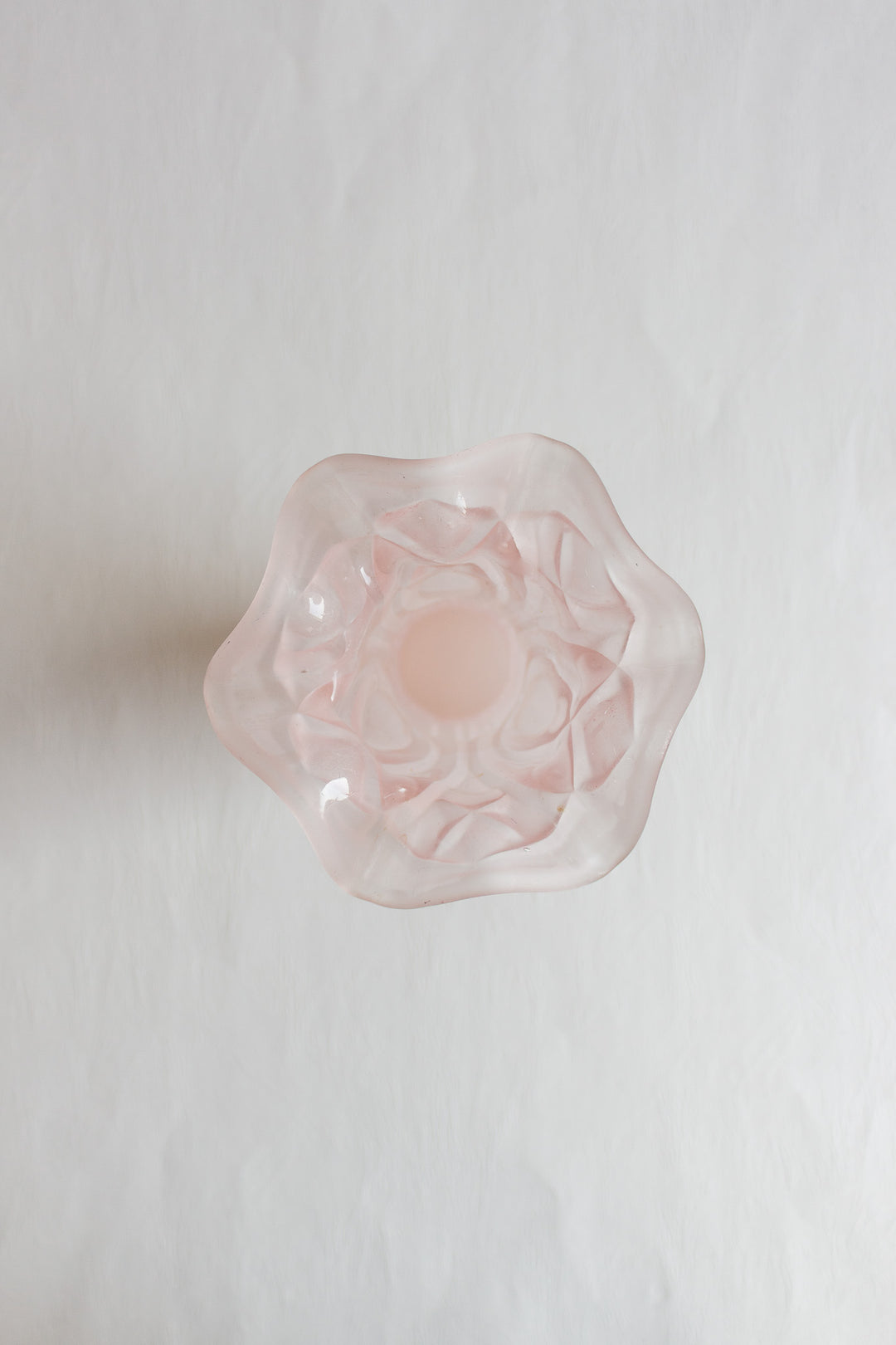 art deco french pink frosted satin glass vase