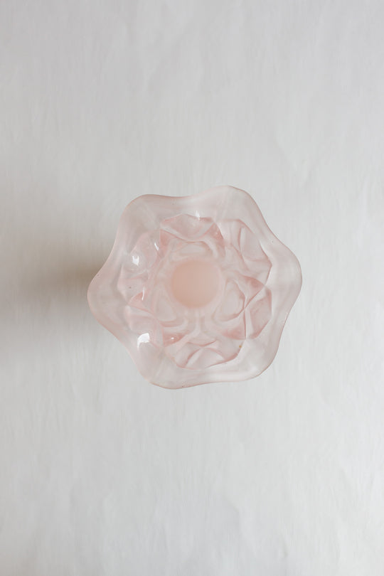 art deco french pink frosted satin glass vase