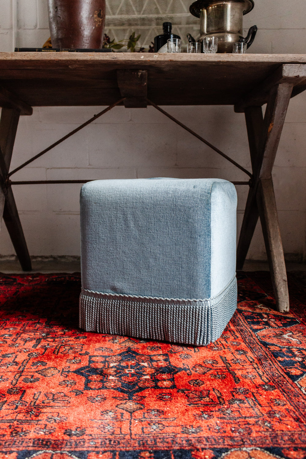 vintage french reproduction french crapaud pouf
