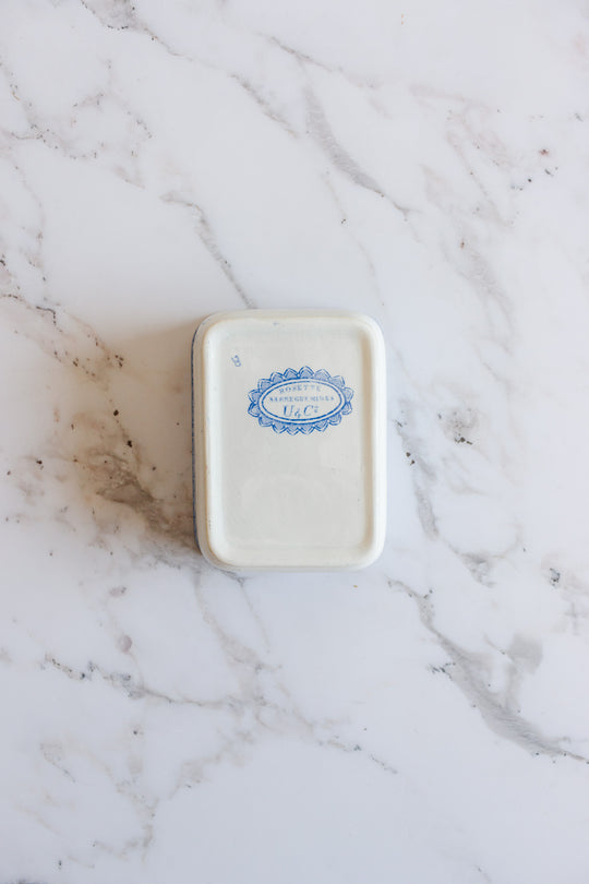 antique french Sarreguemines transferware covered soap dish