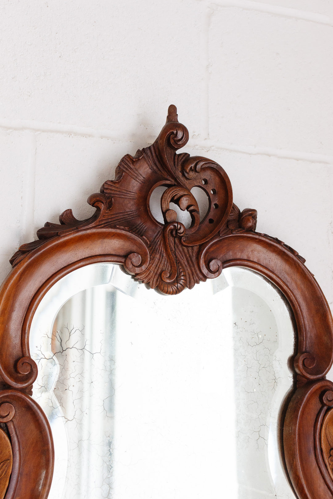 19th century French Louis XV carved walnut vanity