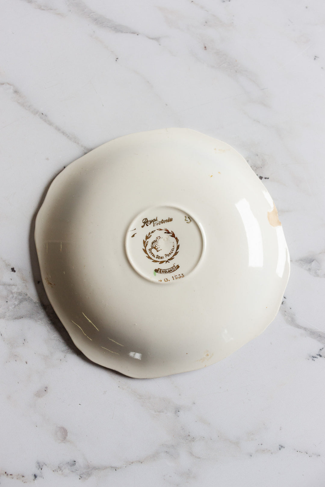 1933 royal victoria semi porcelain teacup and saucer