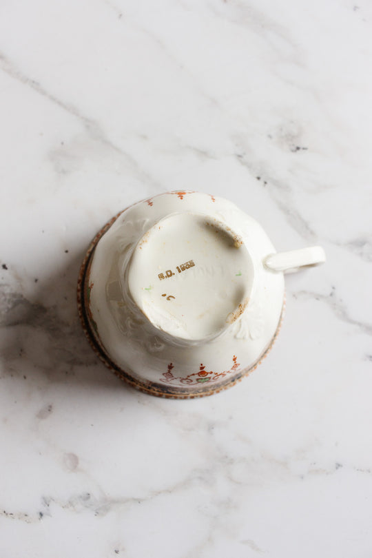 1933 royal victoria semi porcelain teacup and saucer