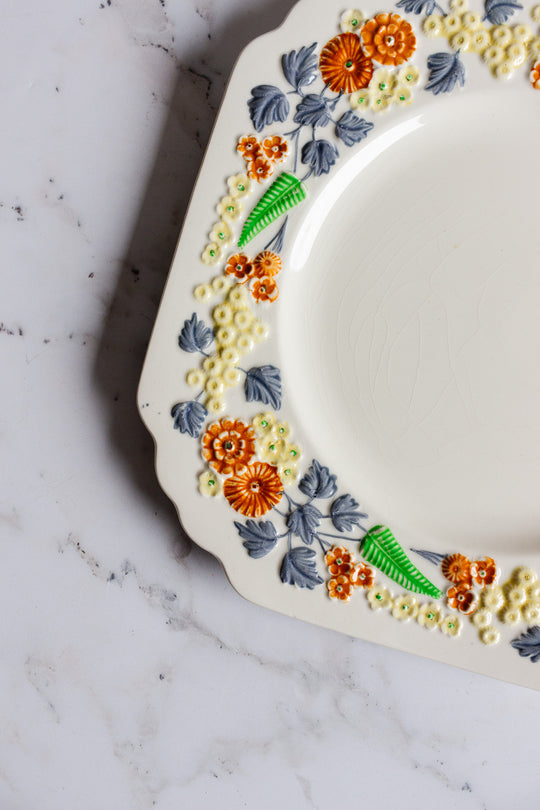 "golden dawn" square plate by george jones & sons