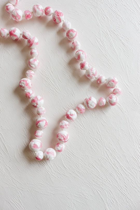 vintage murano glass bead sterling silver necklace