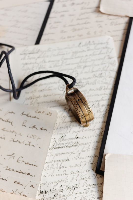 rare vintage french brass sundial ring