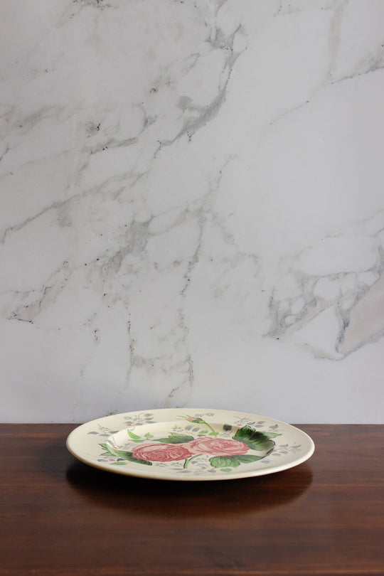 antique english adams pottery rose plate — royal ivory titian ware