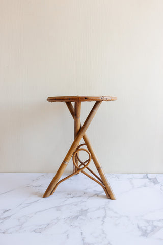 1950s French bamboo and rattan stool